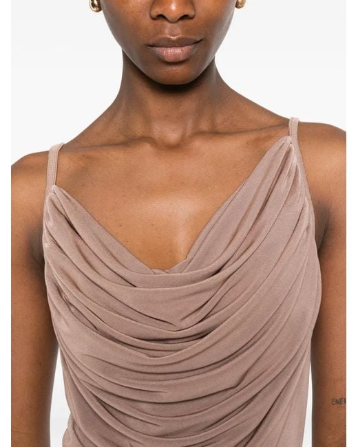 ELEH White Draped Maxi Dress