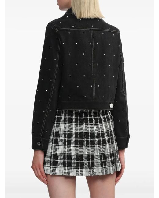 SJYP Black Rhinestone-Embellished Jacket