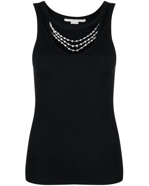 Stella McCartney Black Bead-Detailed Tank Top
