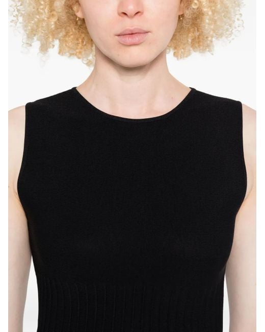 Staud Eluse Geplooide Mouwloze Midi-Jurk in het Black