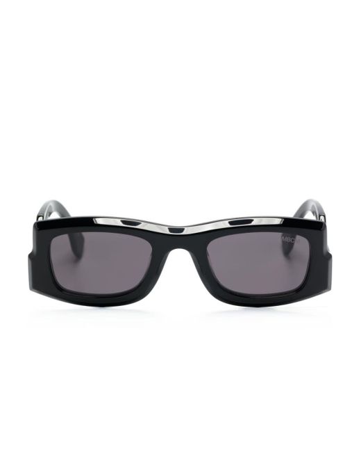 Marcelo Burlon Black Cirsium Rectangle-frame Sunglasses for men