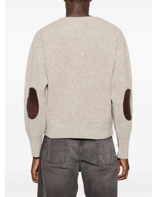 TAIGA TAKAHASHI White Textured Crew-Neck Sweater for men