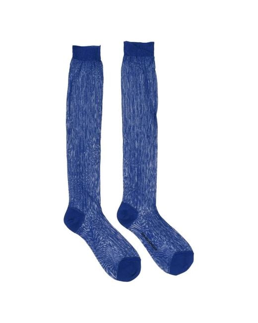 DSquared² Blue Long Ribbed Socks
