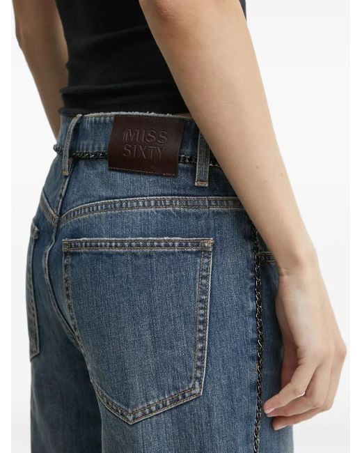 Miss Sixty Blue Chain-Embellished Jeans