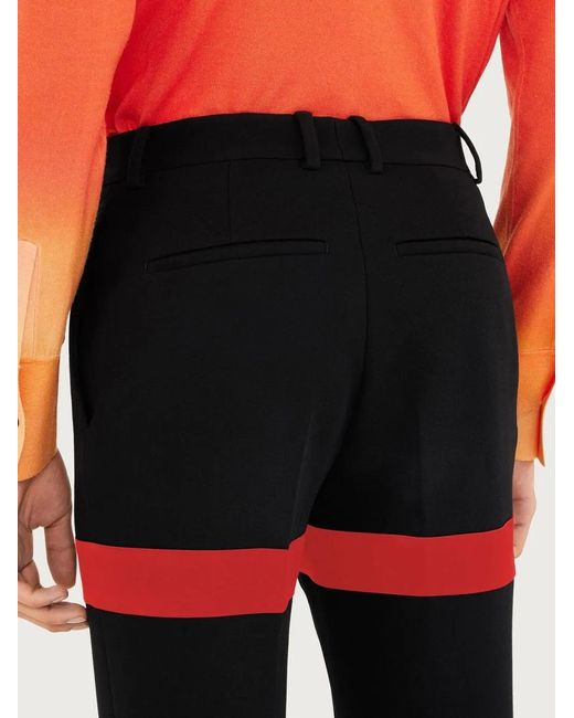 Ferragamo Black Contrast Insert Pants for men