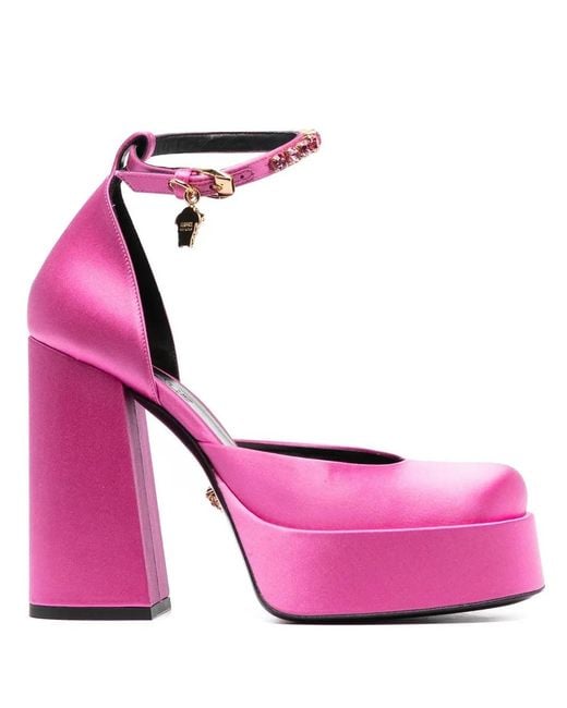 Versace Pink Medusa Aevitas Platform Pumps Shoes