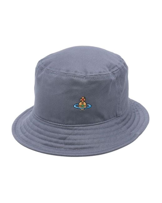 Vivienne Westwood Blue Orb-logo Cotton Bucket Hat