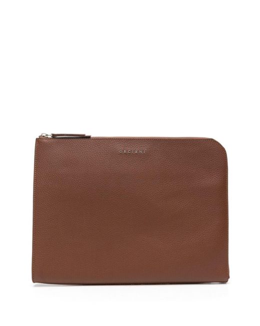 Orciani Micron leather briefcase in Brown für Herren