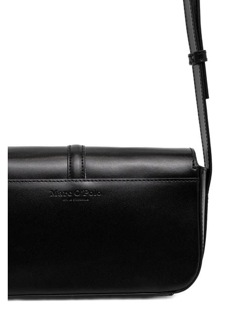 Marc O' Polo Black Rectangular Leather Cross Body Bag