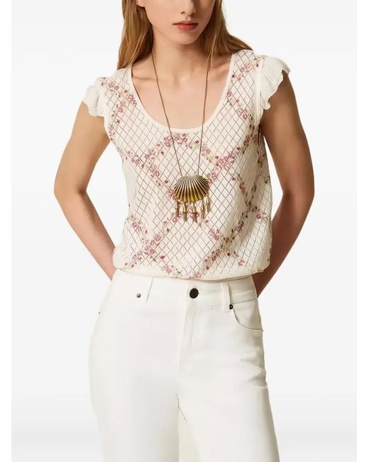 Twinset Natural Multi Function Knit Top