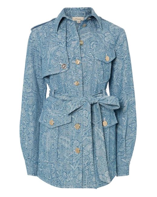 Veste Ceinturée À Fleurs Temperley London en coloris Blue