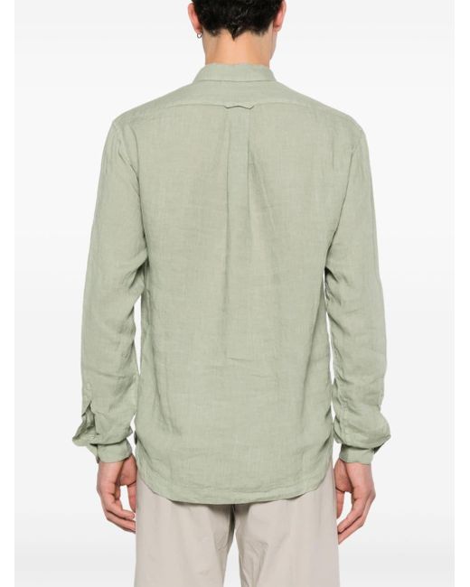 Barena Green Pavan Telino Linen Shirt for men