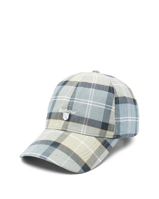 Barbour Blue Casquette De Baseball Imprimée Tartan for men
