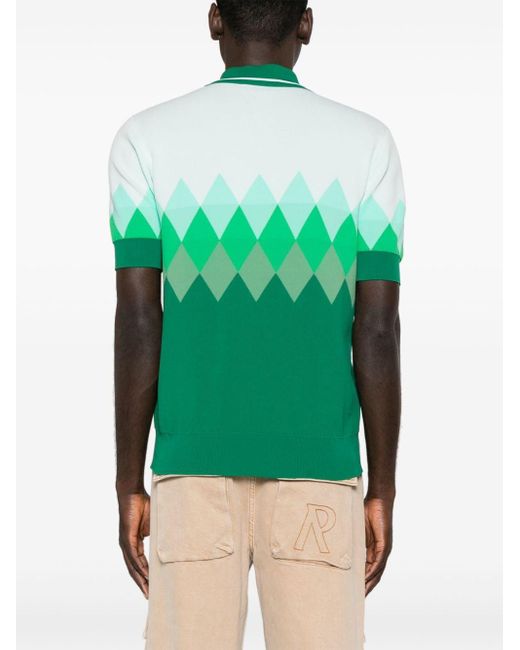 DSquared² Poloshirt mit Rautenmuster in Green für Herren