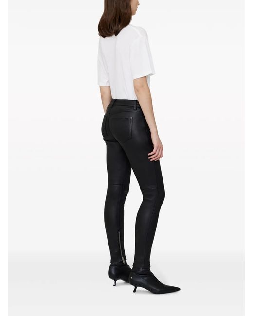 Anine Bing Black Remy Leather Skinny Trousers