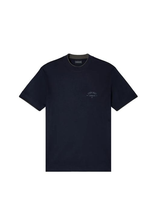 Emporio Armani Blue Logo-Detail T-Shirt for men