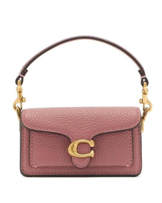 COACH Pink Mini Tabby-Tone Letter Cross-Body Bag