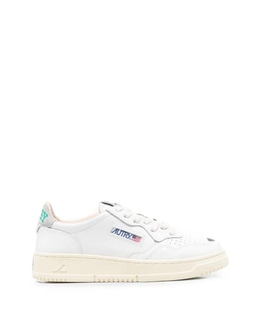 Autry White Medalist Panelled Leather Sneakers
