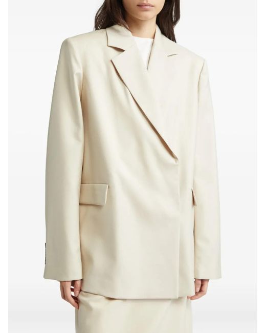 Loulou de Saison Natural Notched-Lapel Blazer