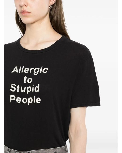 R13 Black Slogan-Print T-Shirt