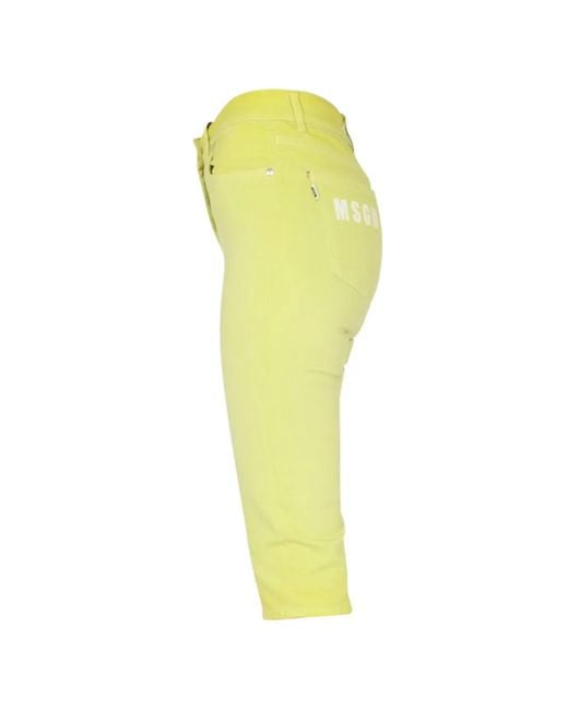 Vaqueros Slim Capri MSGM de color Yellow
