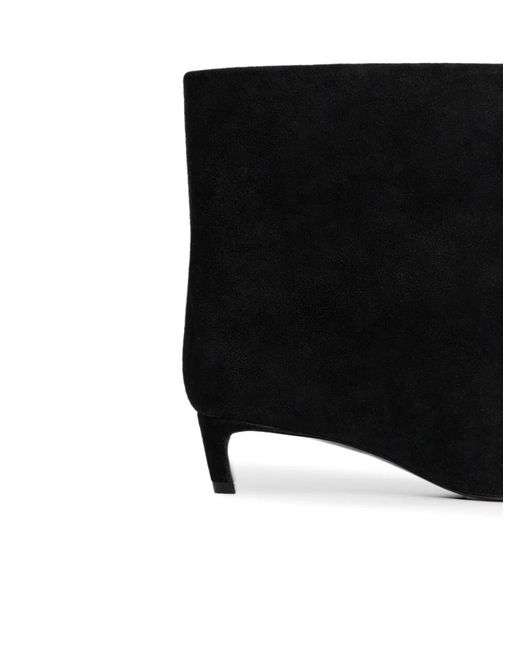 12 STOREEZ Black Suede Kitten-Heel Ankle Boots