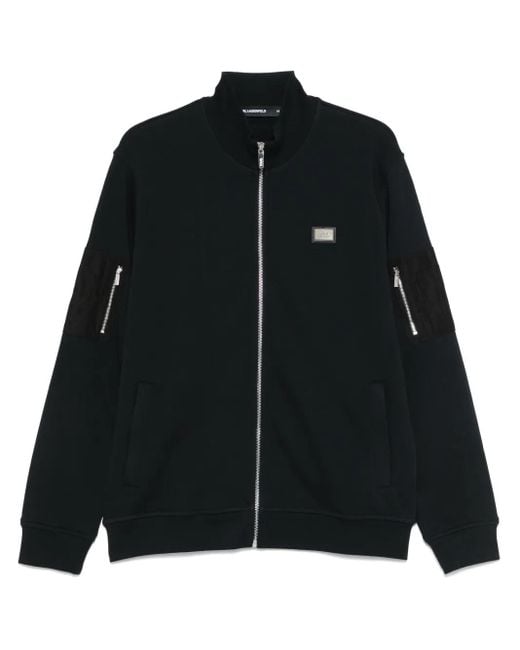 Karl Lagerfeld Black Zip-Up Track Jacket for men