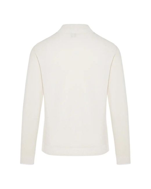 Fedeli White V-Neck Sweater for men