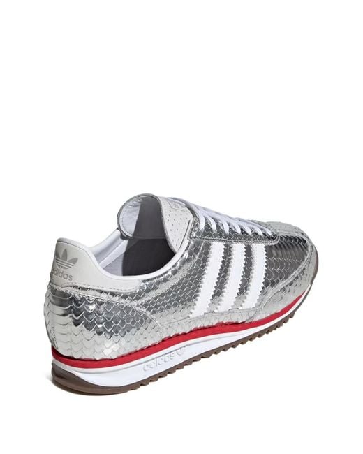 Adidas White Sl 72 Og Snakeskin-Effect Sneakers