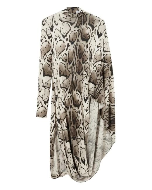 Robe Drapée À Imprimé Léopard Stella McCartney en coloris White