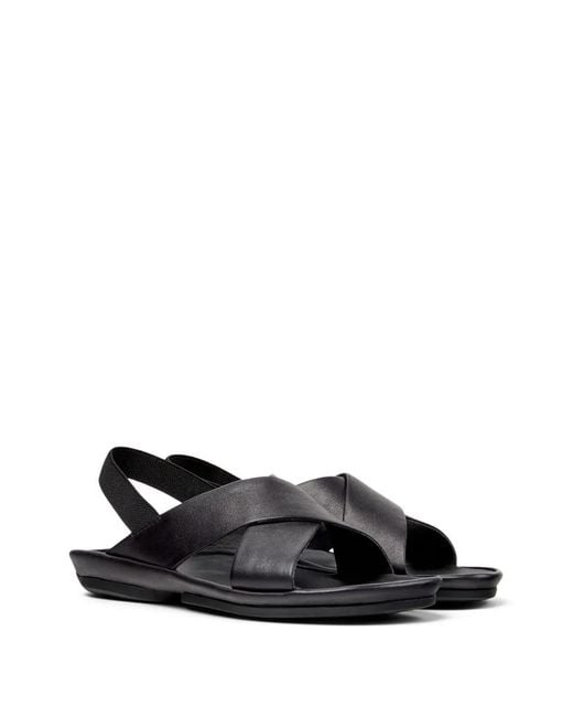 Camper White Right Isla Crossover-Strap Sandals
