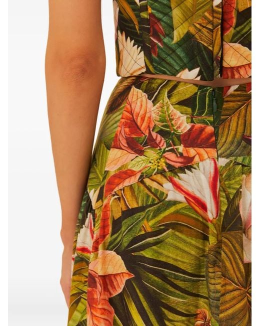 Farm Rio Yellow Botanical Forest-Print Skirt