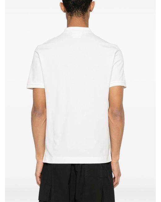C P Company Poloshirt mit Logo-Applikation in White für Herren