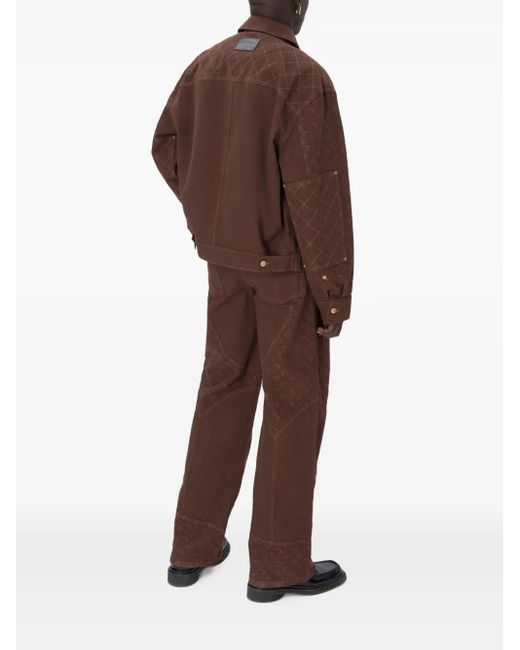 MARINE SERRE Brown Jacquard Bomber Jacket