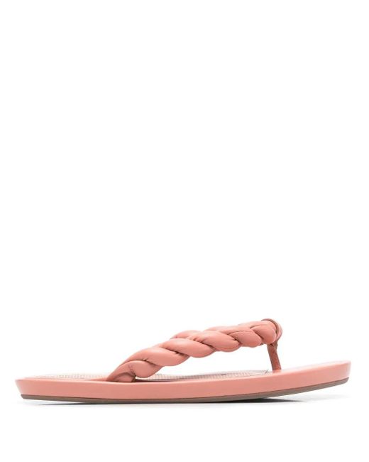 Red(v) Pink Twist-Strap Flip Flops