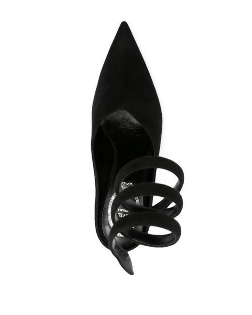Rene Caovilla Black 75Mm Suede Pumps