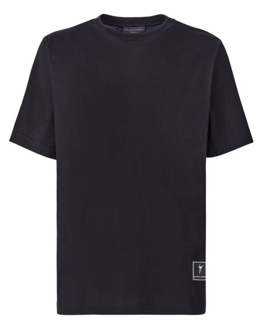 Giuseppe Zanotti Black Logo-patch Cotton T-shirt for men