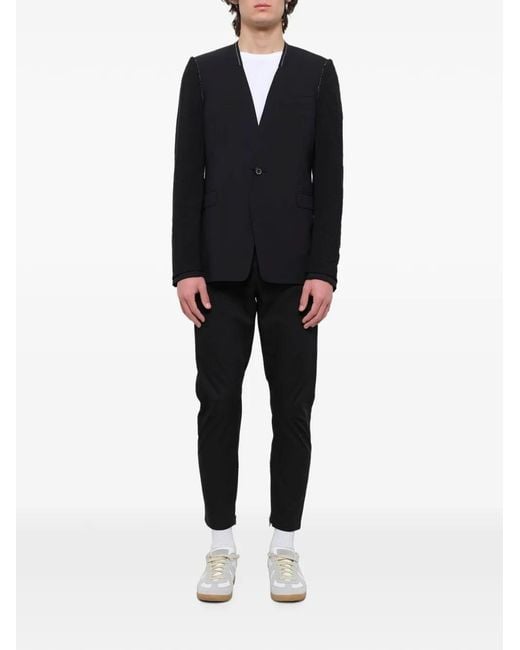 Lanvin Blue Inside-Out Collarless Jacket for men