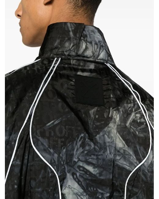 Off-White c/o Virgil Abloh Black Sierra Biker Windbreaker For Fall/Winter for men