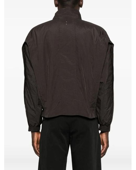 J.L-A.L Black Yot High-Neck Buttoned Jacket for men