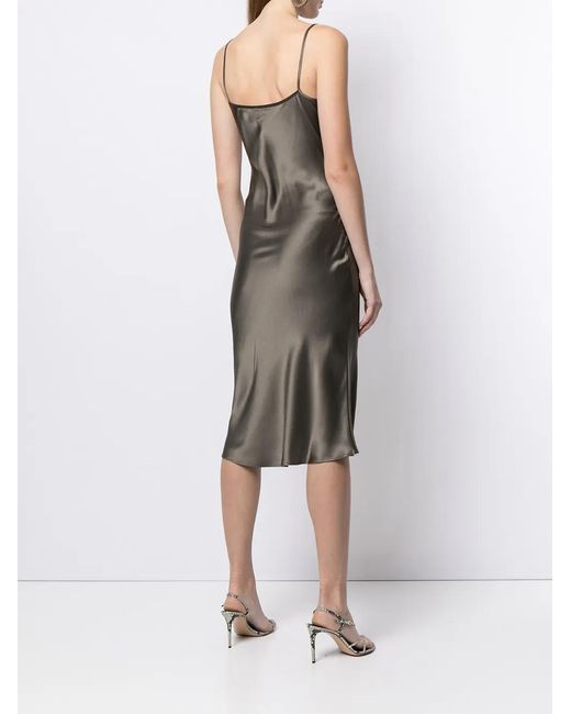 Voz Green Midi Silk Slip Dress