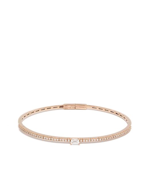 ROSEKEY White Bracelet En Or 18Ct Pavée De Diamants