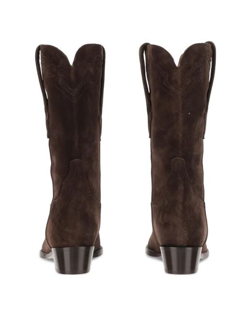 Paris Texas Brown Suede Square-Toe Boots