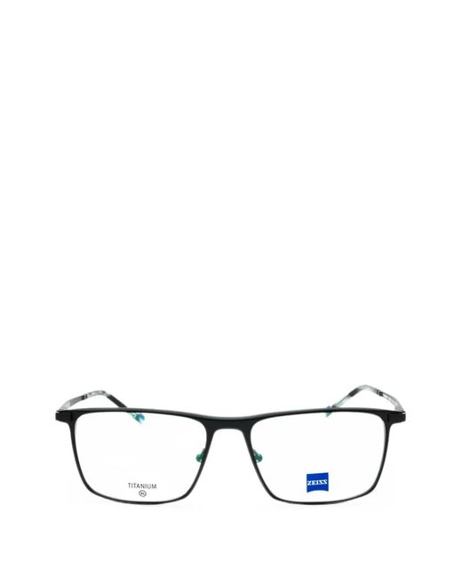 Zeiss Black Rectangle-Frame Glasses for men