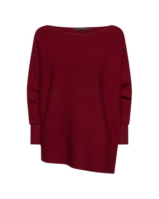 Elena Miro Red Boat-Neck Sweater