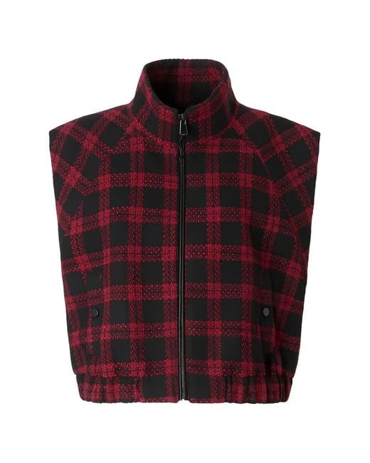 Pinko Red Handel Check-Pattern Gilet