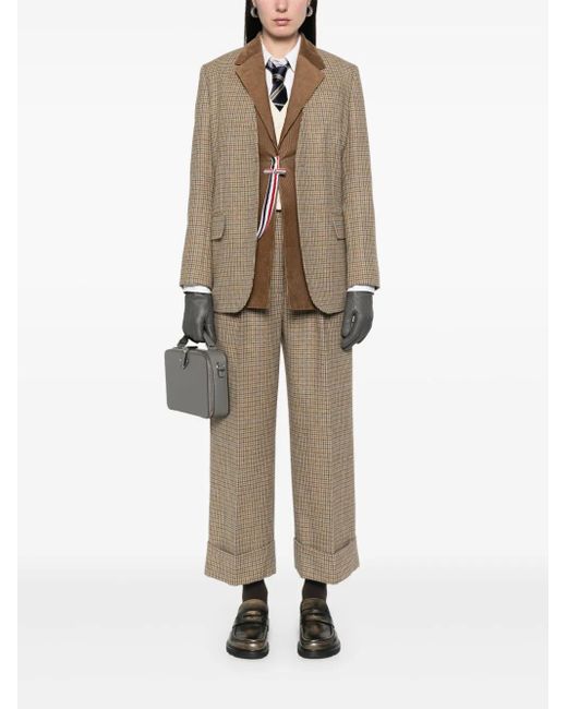Thom Browne Natural Ginclub Check Cheviot Tweed Trousers
