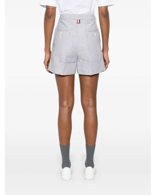THOM BROWNEネイビー サイドストライプ ショートパンツ Men's Shorts - Casual & Suit Shorts | Thom Browne