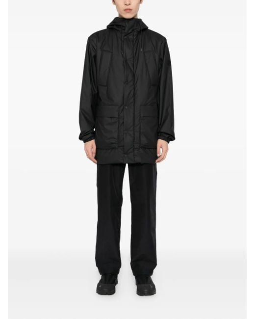 Rains Black Logo-Patched Jacket for men