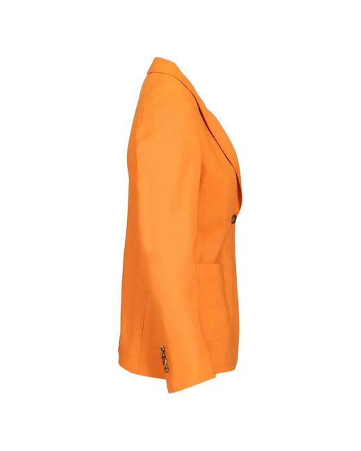 Latorre Orange Single-Breasted Patch-Pocket Blazer